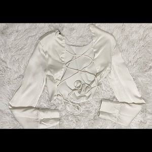 Zara white longsleeve croptop size Small